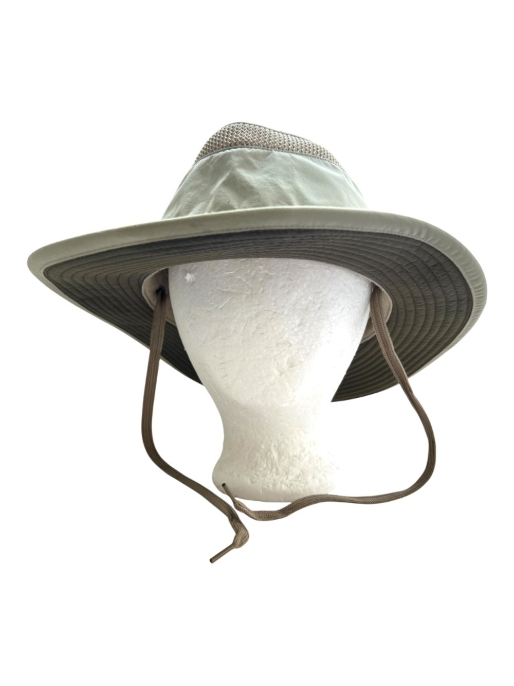 tilley Airflo Hat Nylon 3 1/2" Brim Light Green Size 7 7/8 Chin Strap Model